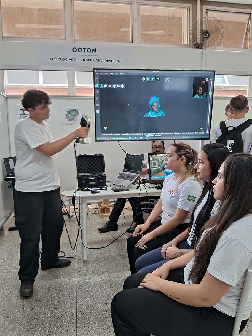 Digitalização 3D de alunos na Olimpíada do Conhecimento do SENAI