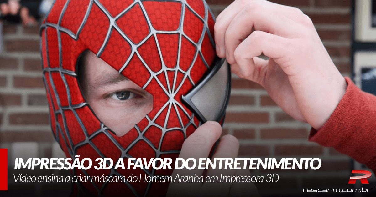 máscara do Homem Aranha impressa em 3D
