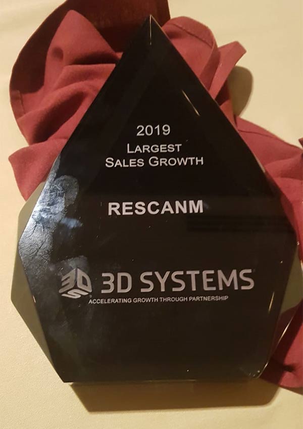 Prêmio 3D Systems no Brasil concedido à RESCANM no evento