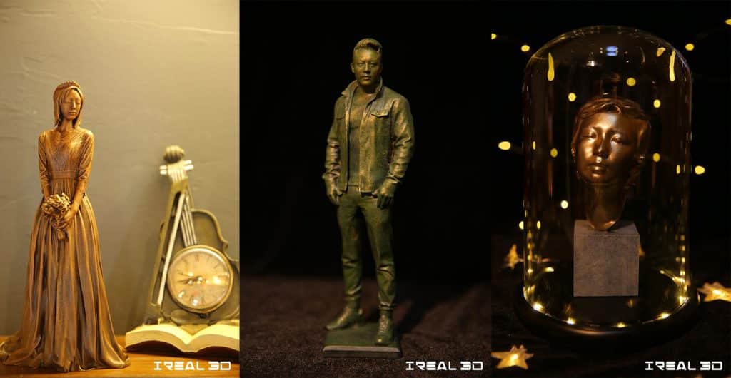Estatuas de pessoas escaneadas em 3D
