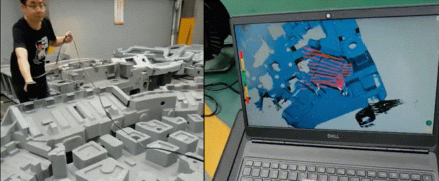 escaneamento 3D de moldes em tempo real
